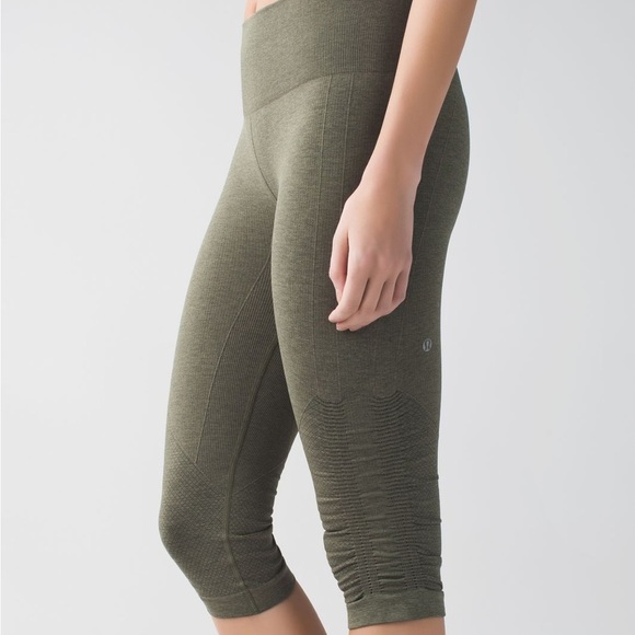 lululemon athletica Pants - Lululemon Go With the Flow Crop II Fatigue Green
